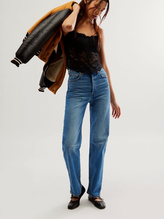 Levi's Denim - Levi's Medium Wash Ribcage Straight Leg Ankle Jeans